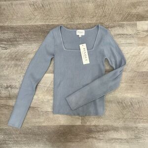 Women's Blue Ribbed Top